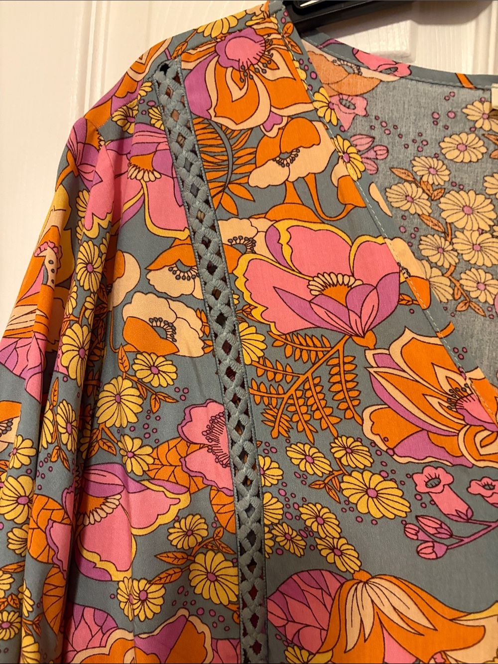 Rusttydustty Floral Boho Dress in Pink & Orange - Picture 3 of 5